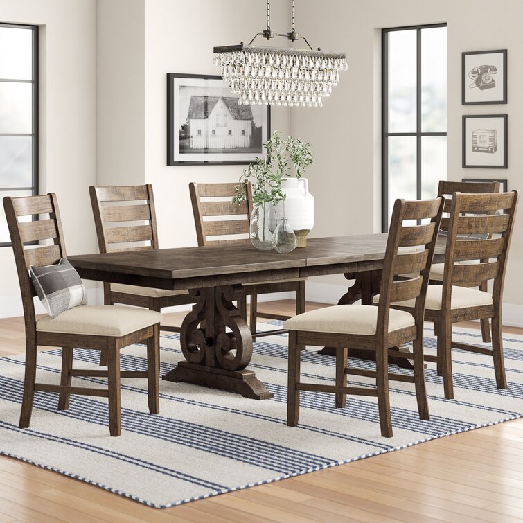 Birch Lane Cleophee Extendable Solid Wood Trestle Dining Table   Cleophee Extendable Solid Wood Trestle Dining Table 